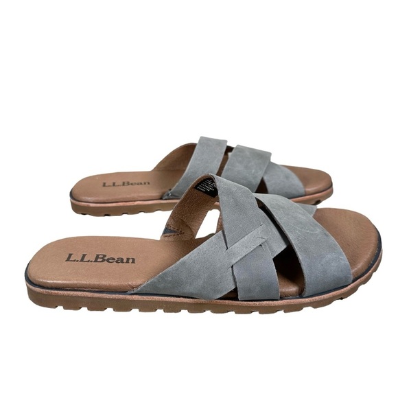 L.L. BEAN Lakewashed Nubuck Slide Sandals - Picture 1 of 9